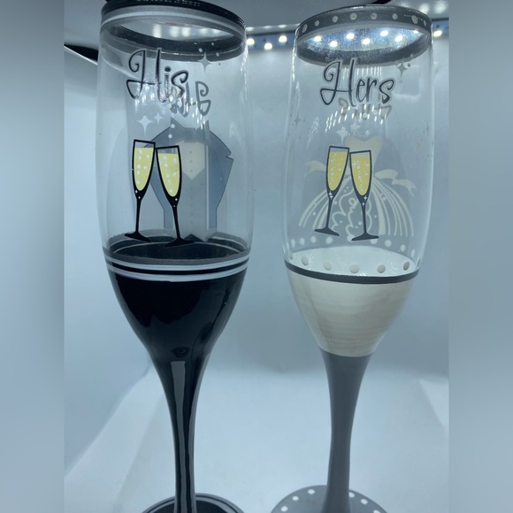 His & Hers Champagne Flutes 🥂 - Picture 3 of 5